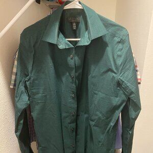Alfani Green/Black Dress Shirt | Long Sleeve | 15/15.5 and 34/35